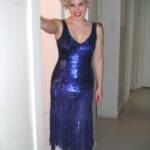 Laurie looking fabulous in sequins backstage, "42nd Street"